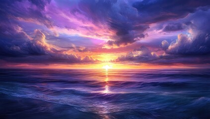 Dramatic sunset over a restless sea (1)