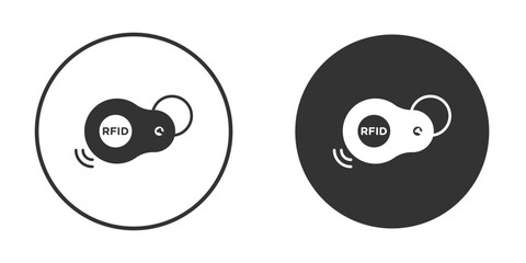 RFID key tag icon vector silhouette in black. simple flat icon vector.