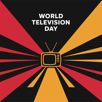 World Television Day &ndash; Iconic Retro TV Celebration & Media Broadcast Concept.