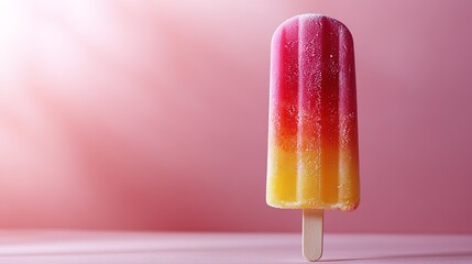 Colorful Gradient Popsicle on a Pink Background 