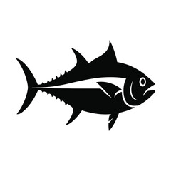 Fototapeta premium Simple Black and White Tuna Fish Illustration in EPS Format