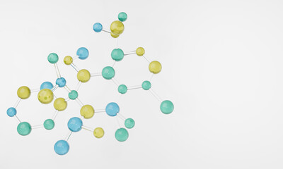 Colorful Glass Molecular Structure — 3D Abstract Science Visualization