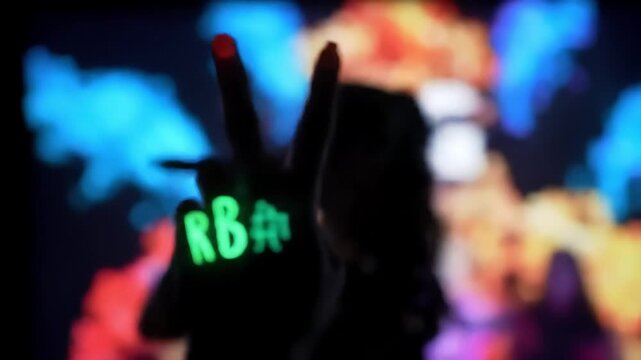 Glowing Hand Gestures Peace & RB