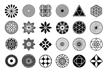 set of abstract geometric shapes vector