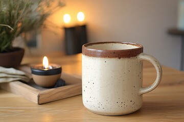 Cozy coffee moment home warm atmosphere close up relaxation vibes