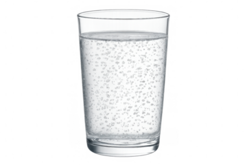 Sparkling water bubbling with crisp, transparent effervescence, highlighting pure hydration against pristine background