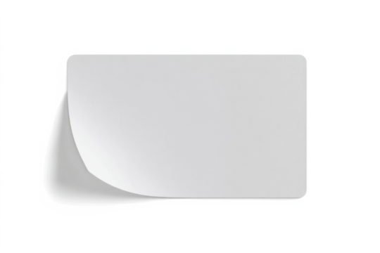 blank white paper sticker label isolated with clipping path on white background