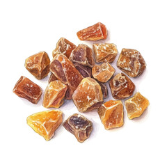 Aesthetic hand-painted watercolor of myrrh resin, featuring soft tones and artistic simplicity, isolated on white, EPS vector ready. vector