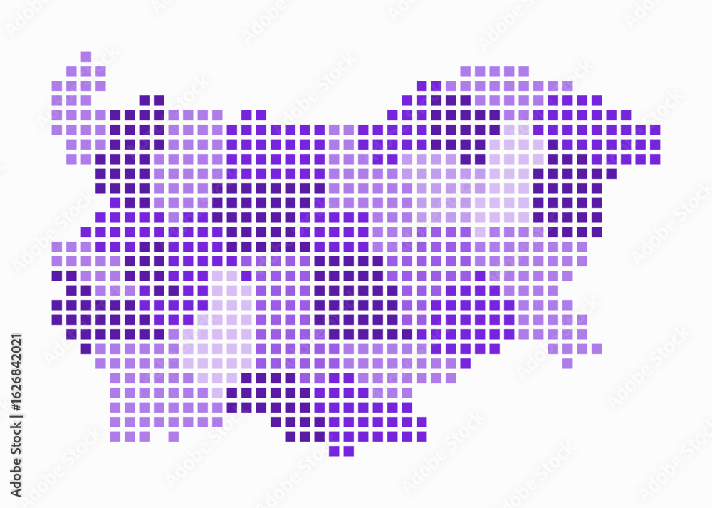 Aufkleber bulgaria dotted map. digital style map of the country on white background. bulgaria shape with squar