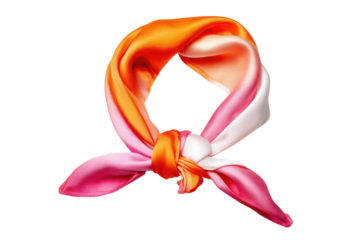 Tied silk scarf, ombre colors