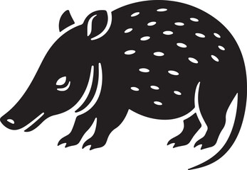 African aardvark animal silhouette vector illustration
