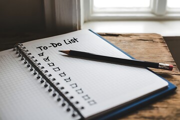 Get Organized Now with a To-Do List and Pencil on Rustic Wood Table, Perfect for Planning and Productivity