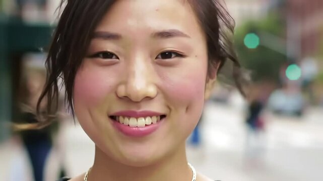 Smiling Woman's Portrait Authentic Joy and Radiance