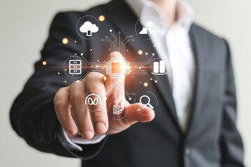 Hand touching digital network interface technology