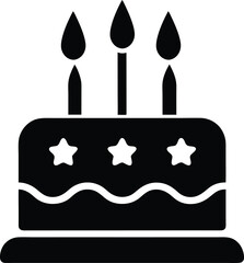 Birthday Cake with Candles Silhouette