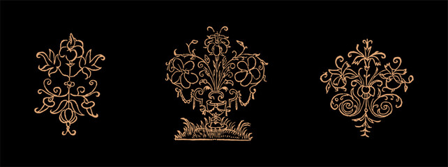 Vintage flourish ornament illustration art