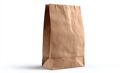 A brown craft bag for packaging food and groceries with a place for a logo.