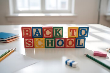 Get ready for school with bright learning blocks and fresh supplies for a new academic year full of possibilities