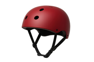 Fototapeta premium Red skateboarding helmet isolated on transparent background, ensuring safety and style for urban sports enthusiasts