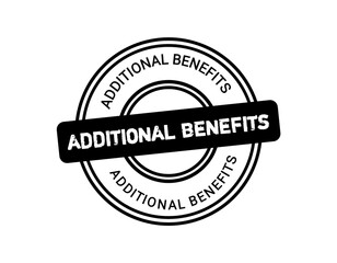 Additional Benefits Black Grunge Stamp Icon PNG 
