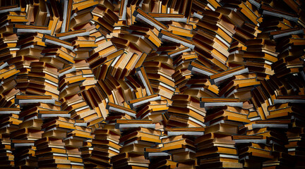 Collage of a large number of different books