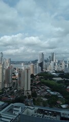 view of Panama City with clouds