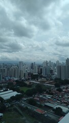view of Panama City with clouds