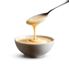 Sweet condensed milk in bowl