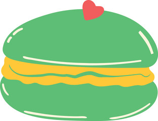 Cute macaron or macaroon dessert. Valentine sweet treats