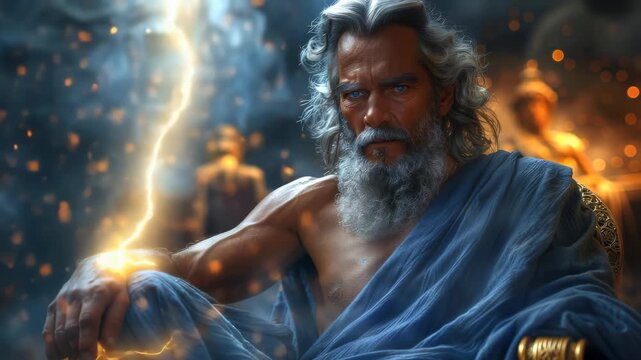 Olympus power Zeus: supreme god, thunder reign, lightning force, heavenly realm, Roman Jupiter, Greek divinity, sky sovereign, divine order, celestial strength, ancient myth, ruler presence