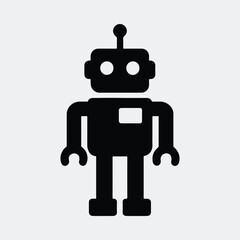 Silhouette Cute simplified cartoon robot toy vector illustration
