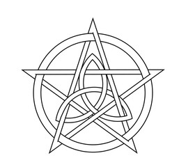 pentagram symbol vector white background for icon web wallpaper tattoo symbol religion logo. vector illustration