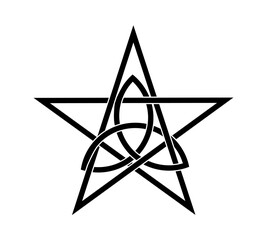 pentagram symbol vector white background for icon web wallpaper tattoo symbol religion logo. vector illustration