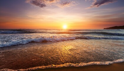 Naklejka premium sunset surf scene beach vibes