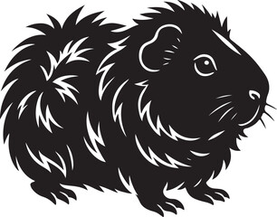 Abyssinian guinea pig silhouette vector illustration for pet lovers