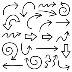 Hand-Drawn Arrows Collection – Doodle Style Directional Elements Set