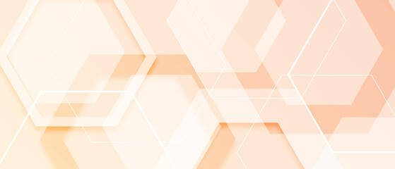 Abstract white and orange hexagon background