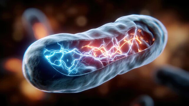 Mitochondrial energy core: ATP creation, organelle complexity, cristae texture, luminous zone, microscopic detail, energized compartment, dynamic layer, vibrant fold, cellular spark, structured vault