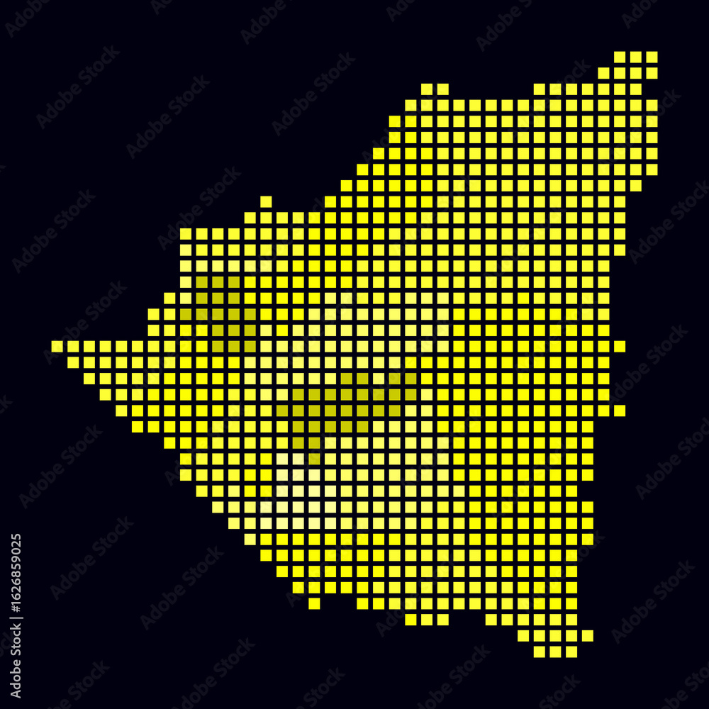 Poster nicaragua dotted map. digital style map of the country on dark background. nicaragua shape with squa