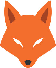 Orange fox face icon minimalist animal illustration