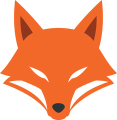 Stylized orange fox head icon minimalist wildlife art