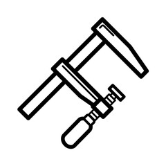 G-clamp, wood work - vector icon