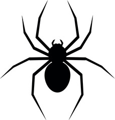 Black spider silhouette icon