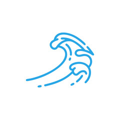 Wave icon logo flat vector design