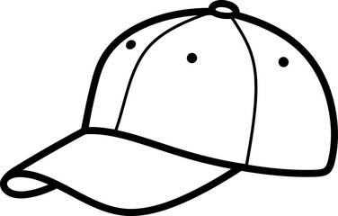 Hand drawn baseball cap outline icon