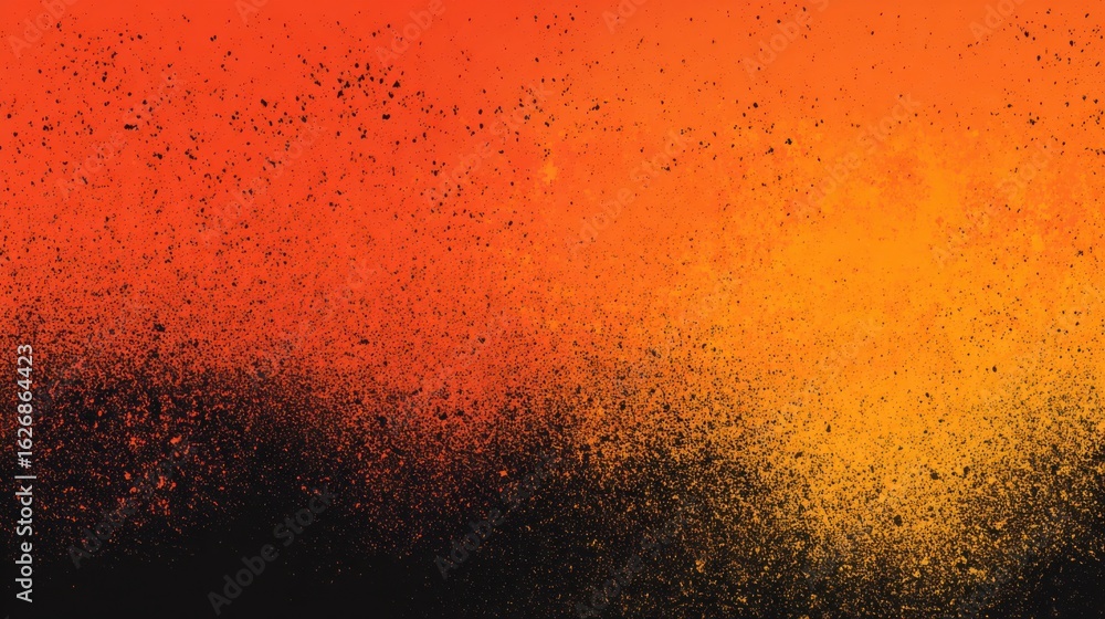 Poster warm tones of orange and yellow gradually blend into a darker backdrop, creating a captivating abstr