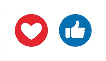 Expressing love and agreement with bold social media icons showing heartfelt appreciation and