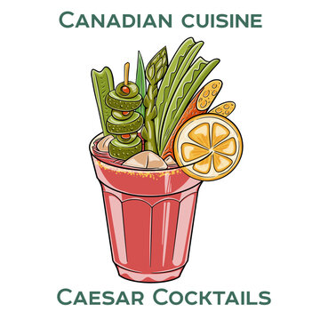 Canadian Caesar Cocktail, a classic national drink made with Clamato juice, vodka, and bold savory spices.