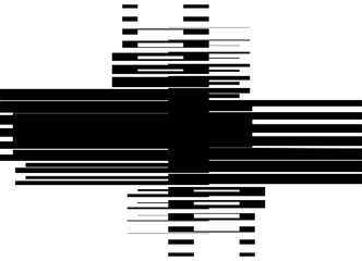 Abstract pattern of black lines and rectangles on a white background. Universal vector background in digital style for covers, advertising, videos, cards. clusters, pixels, information flow