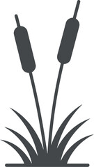 Cattail silhouette wetland plant icon